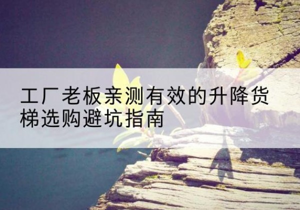 合水升降货梯怎么选-工厂老板亲测有效的升降货梯选购避坑指南